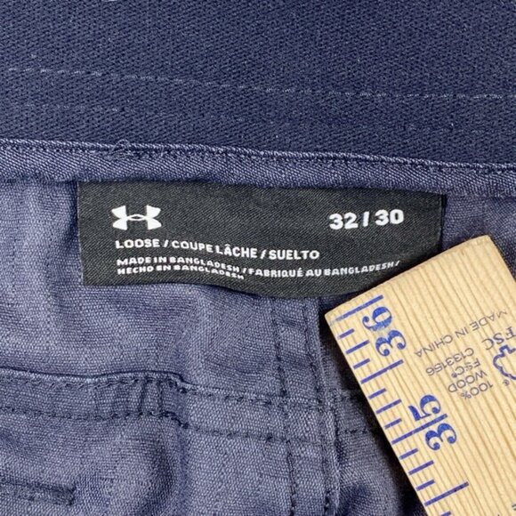 Under Armour UA Pants Mens 32x30 Navy Blue Cargo Storm Tactical Enduro Ripstop - Picture 4 of 12